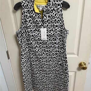 Sara Campbell Black and White Sleeveless Sheath Dress